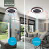 Varin® Ventilateur Plafond avec Lumiere Intelligent, Tuya Wi-Fi, Ventilateur Plafond Silencieux 20 dB, LED 36W RGBW, Télécommand