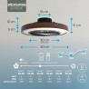 Varin® Ventilateur Plafond avec Lumiere Intelligent, Tuya Wi-Fi, Ventilateur Plafond Silencieux 20 dB, LED 36W RGBW, Télécommand