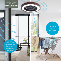 Varin® Ventilateur Plafond avec Lumiere Intelligent, Tuya Wi-Fi, Ventilateur Plafond Silencieux 20 dB, LED 36W RGBW, Télécommand