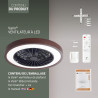 Varin® Ventilateur Plafond avec Lumiere Intelligent, Tuya Wi-Fi, Ventilateur Plafond Silencieux 20 dB, LED 36W RGBW, Télécommand