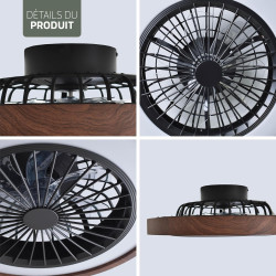 Varin® Ventilateur Plafond avec Lumiere Intelligent, Tuya Wi-Fi, Ventilateur Plafond Silencieux 20 dB, LED 36W RGBW, Télécommand
