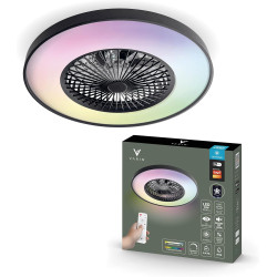 Varin® Ventilateur Plafond avec Lumiere Intelligent, Tuya Wi-Fi, Ø 50 cm, Plafonnier Ventilateur avec 4 Douilles E27 (Sans Ampou