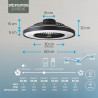 Varin® Ventilateur Plafond avec Lumiere Intelligent, Tuya Wi-Fi, Ø 50 cm, Plafonnier Ventilateur avec 4 Douilles E27 (Sans Ampou