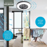 Varin® Ventilateur Plafond avec Lumiere Intelligent, Tuya Wi-Fi, Ø 50 cm, Plafonnier Ventilateur avec 4 Douilles E27 (Sans Ampou