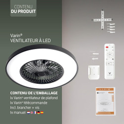 Varin® Ventilateur Plafond avec Lumiere Intelligent, Tuya Wi-Fi, Ø 50 cm, Plafonnier Ventilateur avec 4 Douilles E27 (Sans Ampou