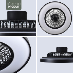 Varin® Ventilateur Plafond avec Lumiere Intelligent, Tuya Wi-Fi, Ø 50 cm, Plafonnier Ventilateur avec 4 Douilles E27 (Sans Ampou