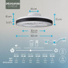 Varin® Ventilateur Plafond avec Lumiere Intelligent, Plafonnier Ventilateur Silencieux pour Chambre, Tuya Wi-Fi, LED 30W RGBW, Ø