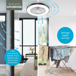 Varin® Ventilateur Plafond avec Lumiere Intelligent, Plafonnier Ventilateur Silencieux pour Chambre, Tuya Wi-Fi, LED 30W RGBW, Ø