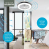 Varin® Ventilateur Plafond avec Lumiere Intelligent, Plafonnier Ventilateur Silencieux pour Chambre, Tuya Wi-Fi, LED 30W RGBW, Ø
