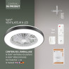 Varin® Ventilateur Plafond avec Lumiere Intelligent, Plafonnier Ventilateur Silencieux pour Chambre, Tuya Wi-Fi, LED 30W RGBW, Ø
