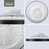 Varin® Ventilateur Plafond avec Lumiere Intelligent, Plafonnier Ventilateur Silencieux pour Chambre, Tuya Wi-Fi, LED 30W RGBW, Ø