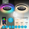 Varin® Ventilateur Plafond avec Lumiere Intelligent, Tuya Wi-Fi, Ventilateur Plafond Silencieux 20 dB, LED 36W RGBW, Télécommand