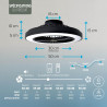 Varin® Ventilateur Plafond avec Lumiere Intelligent, Tuya Wi-Fi, Ventilateur Plafond Silencieux 20 dB, LED 36W RGBW, Télécommand