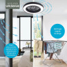Varin® Ventilateur Plafond avec Lumiere Intelligent, Tuya Wi-Fi, Ventilateur Plafond Silencieux 20 dB, LED 36W RGBW, Télécommand