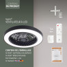 Varin® Ventilateur Plafond avec Lumiere Intelligent, Tuya Wi-Fi, Ventilateur Plafond Silencieux 20 dB, LED 36W RGBW, Télécommand