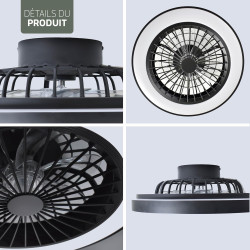 Varin® Ventilateur Plafond avec Lumiere Intelligent, Tuya Wi-Fi, Ventilateur Plafond Silencieux 20 dB, LED 36W RGBW, Télécommand