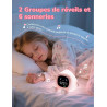 YISSVIC Reveil Enfant Educatif Jour/Nuit 2 Alarme 7 Couleurs 30s Arrêt Automatiquement Réveil Lumineux Luminosité de l'Ecran Rég
