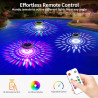 KingSom Lumiere Piscine Flottante avec Télécommande, Lampe Flottante Piscine Solaire avec 12 Modes Colorés, Étanche IP68 Lampe P