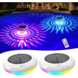 KingSom Lumiere Piscine Flottante avec Télécommande, Lampe Flottante Piscine Solaire avec 12 Modes Colorés, Étanche IP68 Lampe P