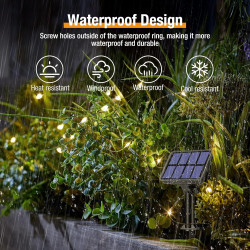 btfarm Lot de 3 Guirlande Solaire Exterieur, 15+2m 150LED Guirlande Lumineuse Exterieure Solaire Étanche 8 Modes, Guirlande Exté