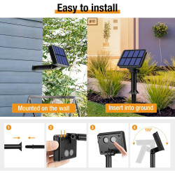 btfarm Lot de 3 Guirlande Solaire Exterieur, 15+2m 150LED Guirlande Lumineuse Exterieure Solaire Étanche 8 Modes, Guirlande Exté