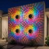 Lot de 2 appliques murales solaires mandala, sept couleurs changeantes, lampe de projection décorative d'extérieur en métal, éta