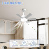 Ventilateur de plafond compact 46 cm avec éclairage LED et télécommande, luminaire plafonnier E27 avec ventilateur, intensité et