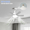 Ventilateur de plafond compact 46 cm avec éclairage LED et télécommande, luminaire plafonnier E27 avec ventilateur, intensité et