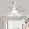Ventilateur de plafond compact 46 cm avec éclairage LED et télécommande, luminaire plafonnier E27 avec ventilateur, intensité et