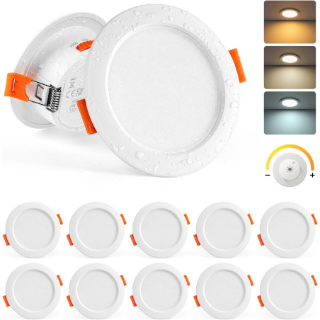 Sanyoung Spot LED Encastrable Dimmable, 5W Spots de Plafond Blanc Chaud Blanc Neutre Blanc Froid, Spots Encastrable Extra Plat T
