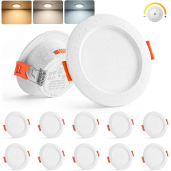 Sanyoung Spot LED Encastrable Dimmable, 4W Spot Salle de Bain Blanc Chaud Blanc Neutre Blanc Froid, Spots de Plafond Trou 55-68m