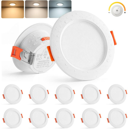 Sanyoung Spot LED Encastrable Dimmable, 4W Spot Salle de Bain Blanc Chaud Blanc Neutre Blanc Froid, Spots de Plafond Trou 55-68m