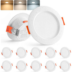 Sanyoung Spot LED Encastrable Salle de Bain, 4W 360LM Spot LED Extra Plat Blanc Chaud Blanc Neutre Blanc Froid, Spots Encastrabl