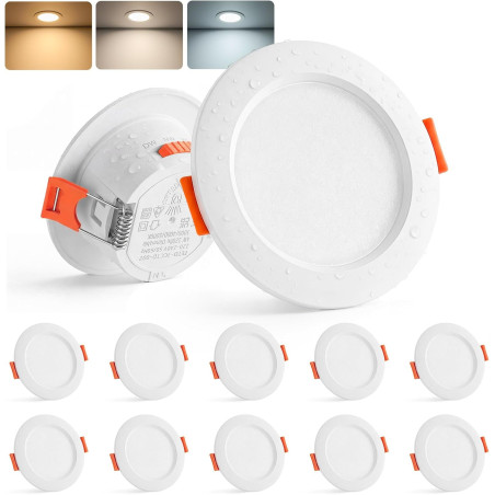 Sanyoung Spot LED Encastrable Salle de Bain, 4W 360LM Spot LED Extra Plat Blanc Chaud Blanc Neutre Blanc Froid, Spots Encastrabl