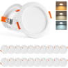 Sanyoung Lot de 20 Spot LED Encastrable 68mm, 5W Spot Salle de Bain IP44 Blanc Chaud Blanc Neutre Blanc Froid, Spots de Plafond 