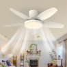 Qcyuui 106cm Ventilateur Plafond avec Lumière LED Silencieux, Moteur DC Réversible, Télécommande, 6 Vitesses, Minuterie, Contrôl