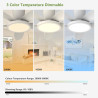 Qcyuui 106cm Ventilateur Plafond avec Lumière LED Silencieux, Moteur DC Réversible, Télécommande, 6 Vitesses, Minuterie, Contrôl