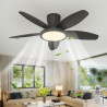Qcyuui Noir Ventilateur Plafond avec Lumière 106cm Silencieux, Moteur DC Réversible avec Télécommande, 6 Vitesses, Fonction Minu