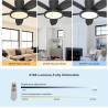 Qcyuui Noir Ventilateur Plafond avec Lumière 106cm Silencieux, Moteur DC Réversible avec Télécommande, 6 Vitesses, Fonction Minu