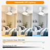 Qcyuui Ventilateur Plafond Blanc 65 cm avec Lumière LED Silencieux Moteur DC Réversible Télécommande 6 Vitesses Minuterie Contrô