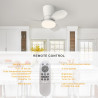 Qcyuui Ventilateur Plafond Blanc 65 cm avec Lumière LED Silencieux Moteur DC Réversible Télécommande 6 Vitesses Minuterie Contrô