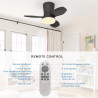 Qcyuui Plafonnier Ventilateur Noir 65 cm LED Ultra Silencieux Moteur DC Réversible Télécommande 6 Vitesses Minuterie Luminosité 
