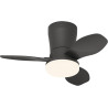 Qcyuui Plafonnier Ventilateur Noir 65 cm LED Ultra Silencieux Moteur DC Réversible Télécommande 6 Vitesses Minuterie Luminosité 
