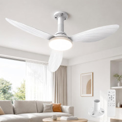 Hisummer 106cm Ventilateur de Plafond avec Lumière, Connexion E27 Uniquement avec Support Fourni, Montage Rapide Lampe Ventilate