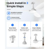 Hisummer 106cm Ventilateur de Plafond avec Lumière, Connexion E27 Uniquement avec Support Fourni, Montage Rapide Lampe Ventilate