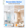 Hisummer 106cm Ventilateur de Plafond avec Lumière, Connexion E27 Uniquement avec Support Fourni, Montage Rapide Lampe Ventilate