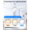 Hisummer 106cm Ventilateur de Plafond avec Lumière, Connexion E27 Uniquement avec Support Fourni, Montage Rapide Lampe Ventilate