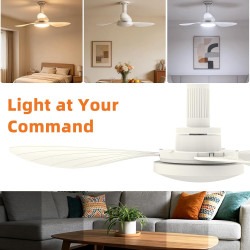 Hisummer 91cm Ventilateur Plafond avec Lumiere, Connexion E27 Uniquement avec Support Fourni, Montage Rapide Ventilateur Plafond