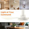 Hisummer 91cm Ventilateur Plafond avec Lumiere, Connexion E27 Uniquement avec Support Fourni, Montage Rapide Ventilateur Plafond