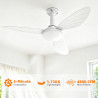 Hisummer 91cm Ventilateur Plafond avec Lumiere, Connexion E27 Uniquement avec Support Fourni, Montage Rapide Ventilateur Plafond